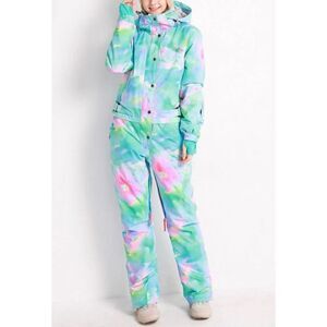 Women's Blue Magic Winter Colorful All In One Piece Ski Jumpsuit Winter Snowsuit